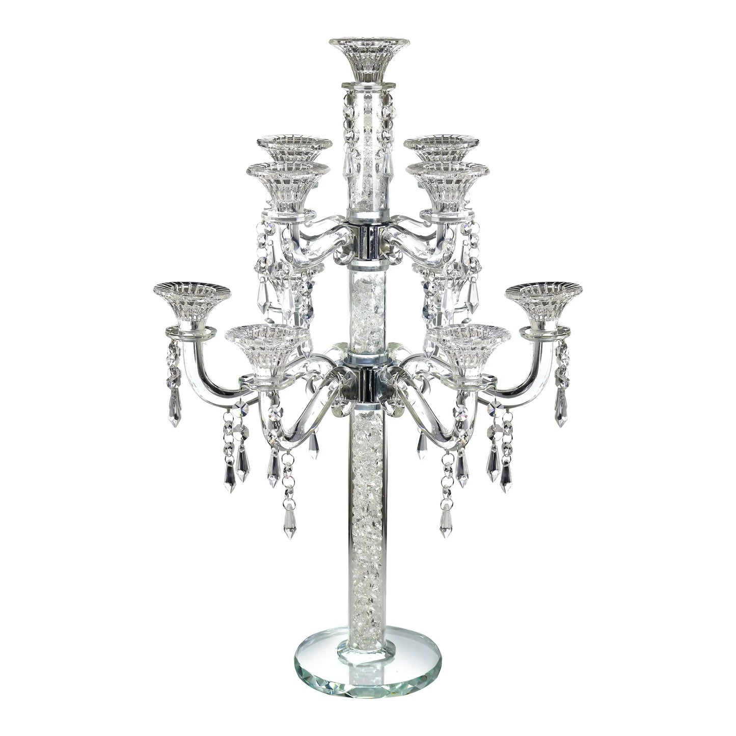two - tier classic crystal candelabra - on a white background - AFH Bargains