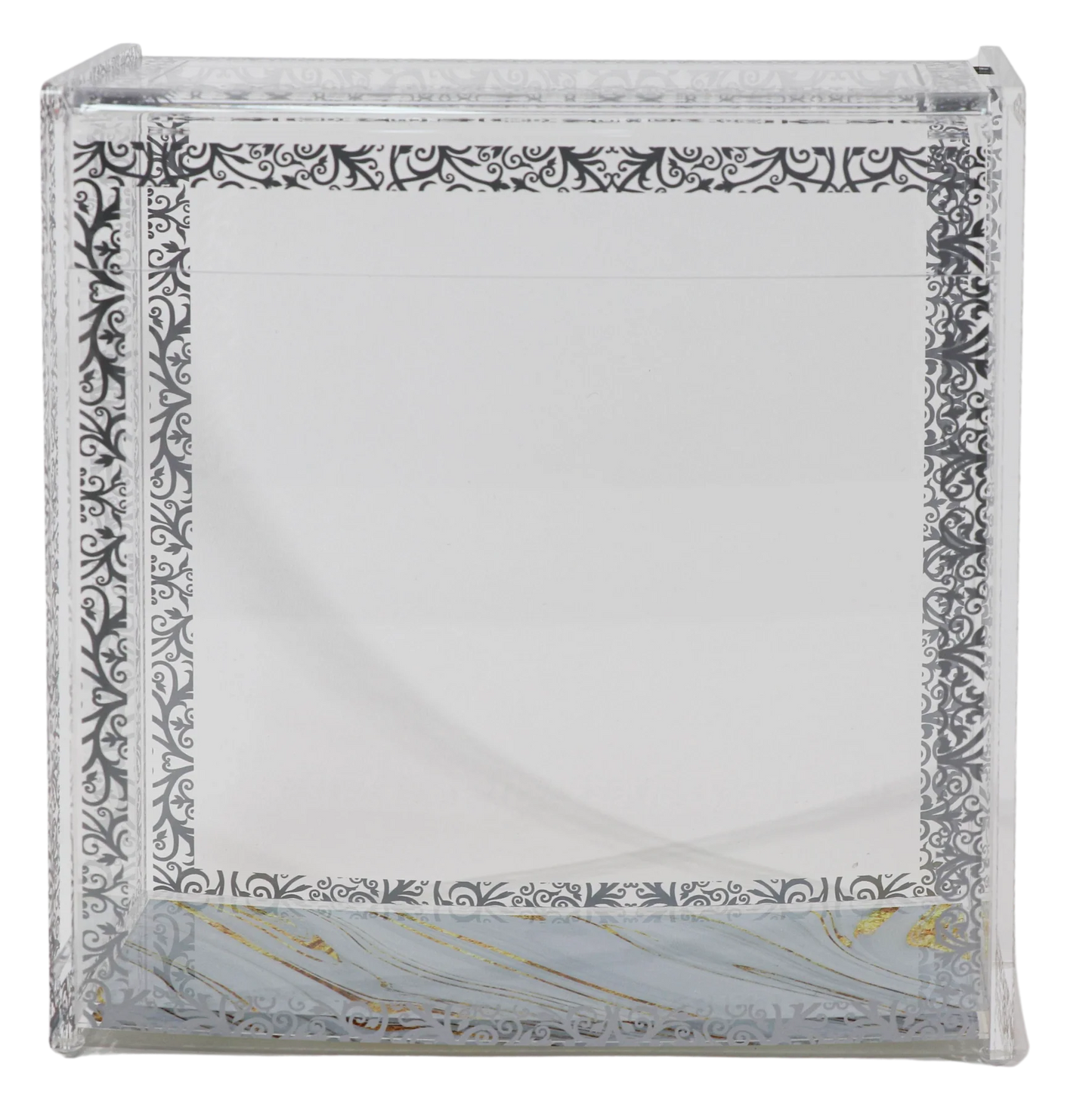 Decorative Matzah Box with intricate silver patterns on a white background - AFH bargains