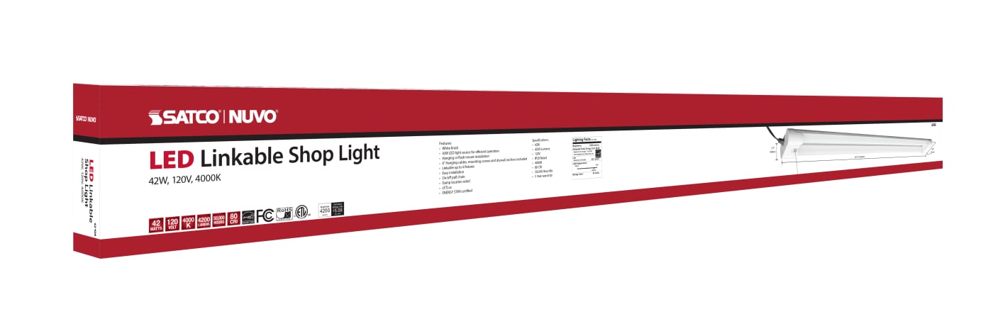4-Foot Linkable LED Sukkah Light – Damp Rated – 4200 Lumens