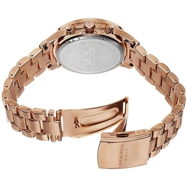 Akribos XXIV Rose Gold Alloy Flashed Case on Rose Gold Bracelet, Rose Gold Dial with Rose Gold Tone Hands