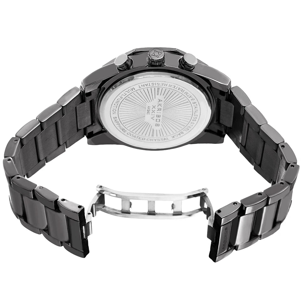 Akribos XXIV Gray Case on Gray Bracelet, Dark Gray with Gray Hands