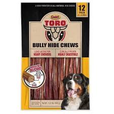 Cadet Toro Bully Hide Chews – All-Natural Dog Chews, 12 Bully Sticks (9-12″ each