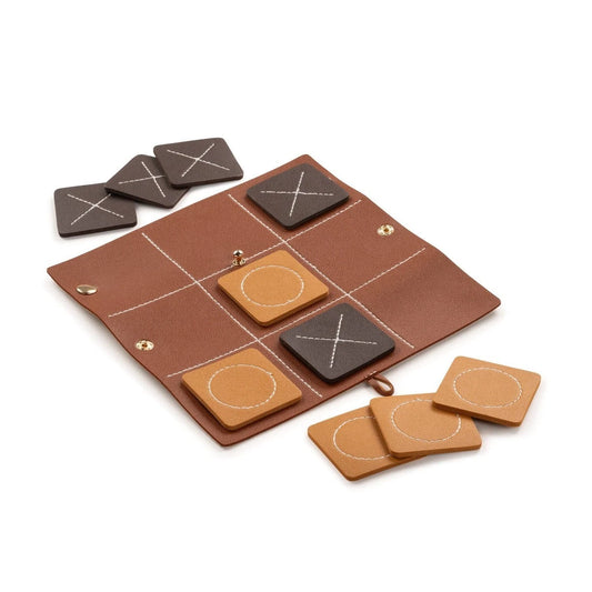 Luxury Decorative Tic Tac Toe Board – Vegan Leather Handmade Game Set