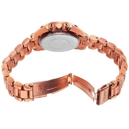Akribos XXIV Rose Gold Flashed Alloy Case on Rose Gold Bracelet, Royal Blue Dial with Rose Gold Tone Hands