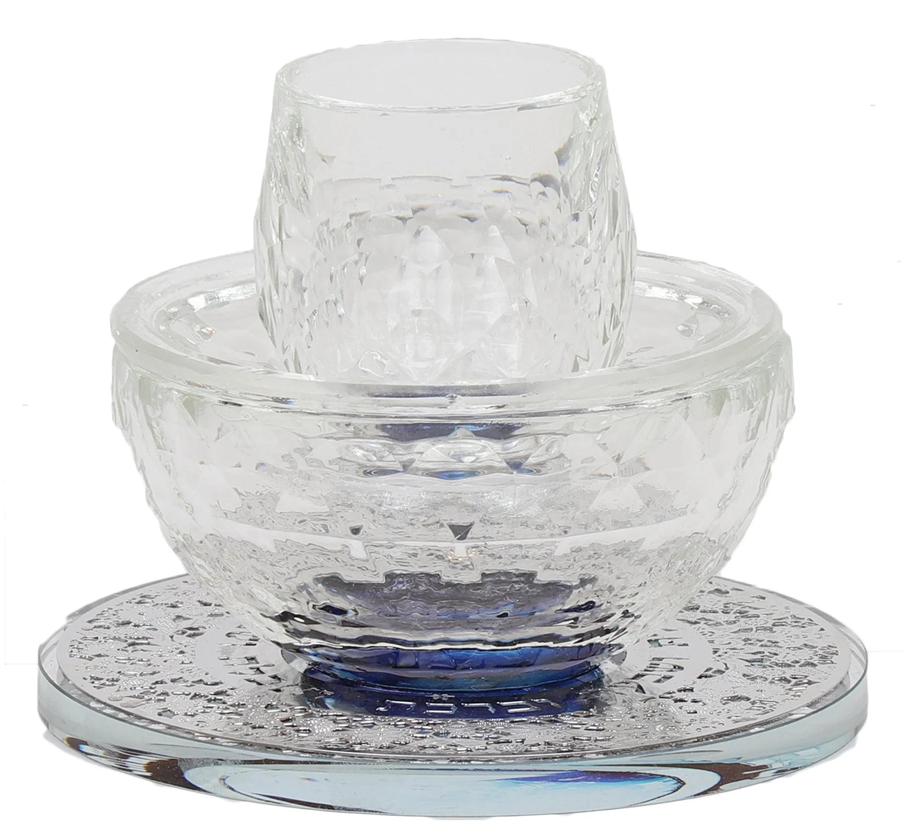 Clear glass bowl with textured flower surface on a white background - AFH Bargains