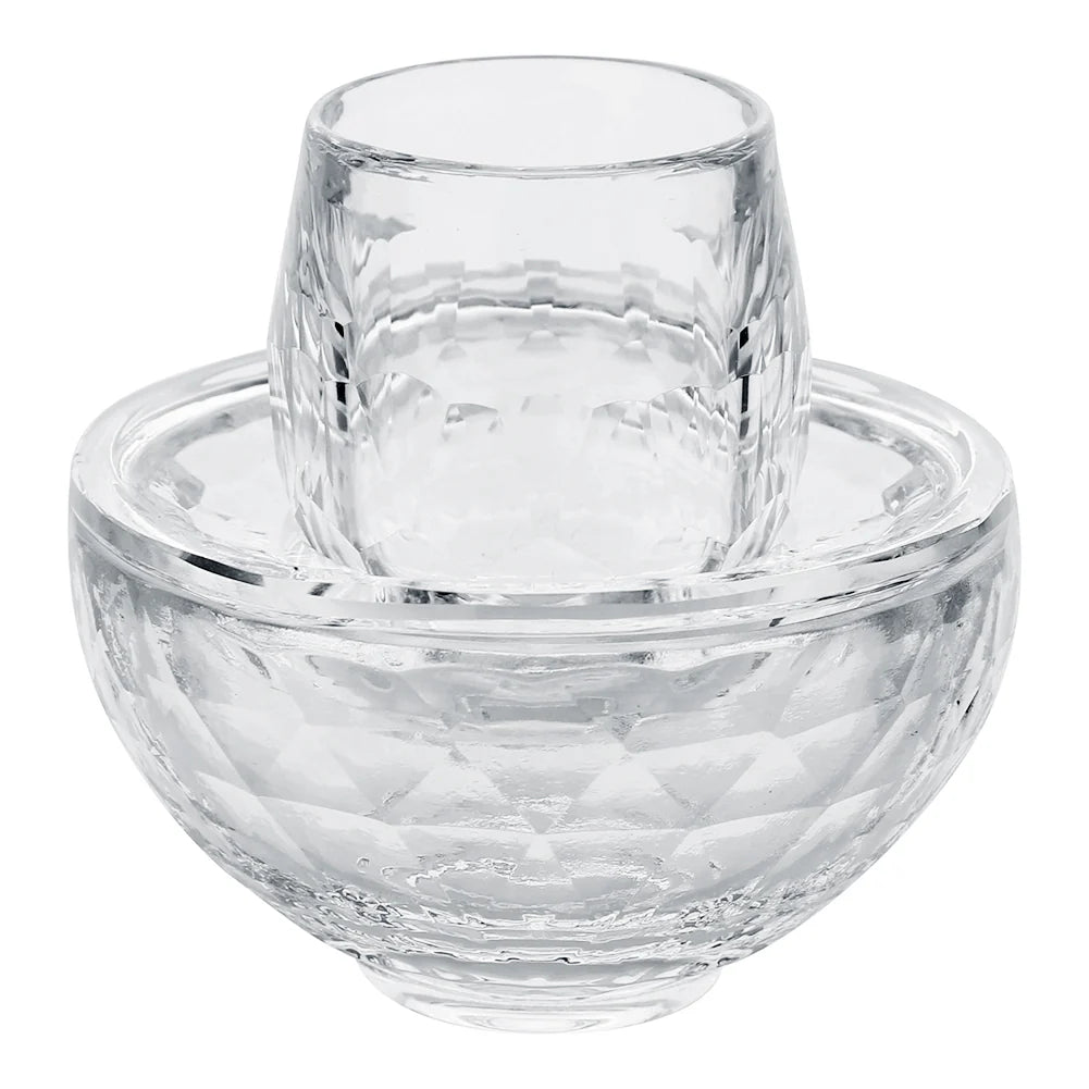 Set of clear glass bowls with textured surface on a white background - AFH Bargains