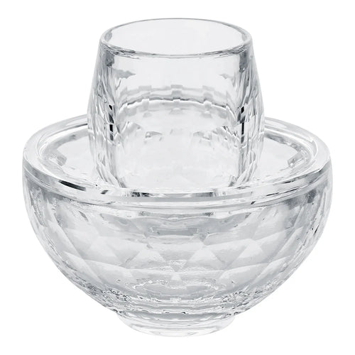 Set of clear glass bowls with textured surface on a white background - AFH Bargains