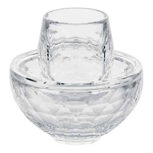 Set of clear glass bowls with textured surface on a white background - AFH Bargains