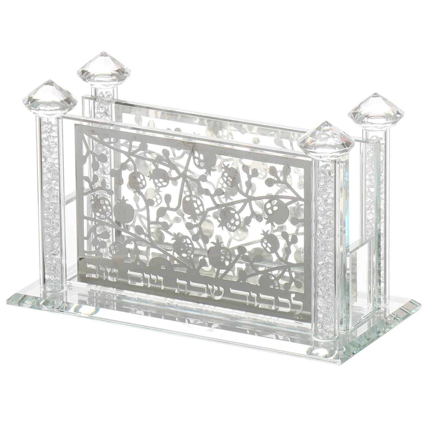 Decorative match holder with pomegranate design on a white background