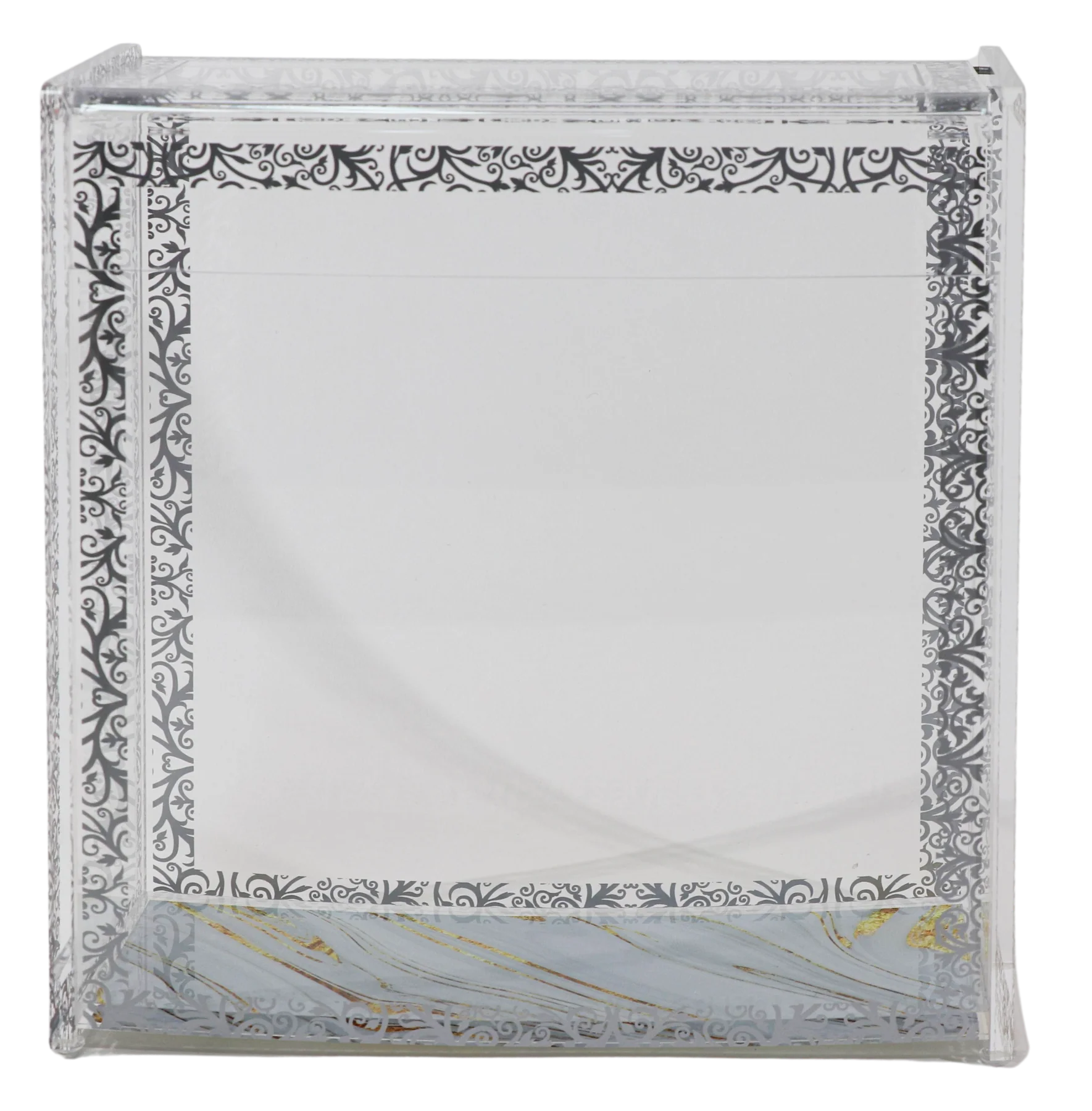 Decorative Matzah Box with intricate silver patterns on a white background - AFH bargains