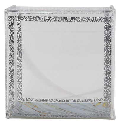 Decorative Matzah Box with intricate silver patterns on a white background - AFH bargains