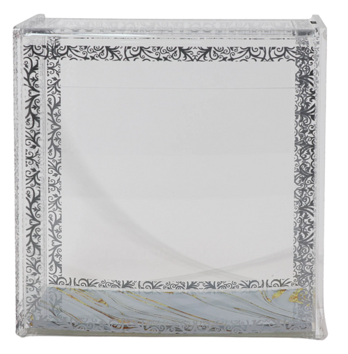Decorative Matzah Box with intricate silver patterns on a white background - AFH bargains