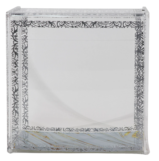Decorative Matzah Box with intricate silver patterns on a white background - AFH bargains