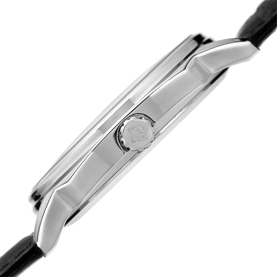 Akribos XXIV Silver Ion Plated Alloy Case on Black Strap, Black Dial with Silver Tone Hands