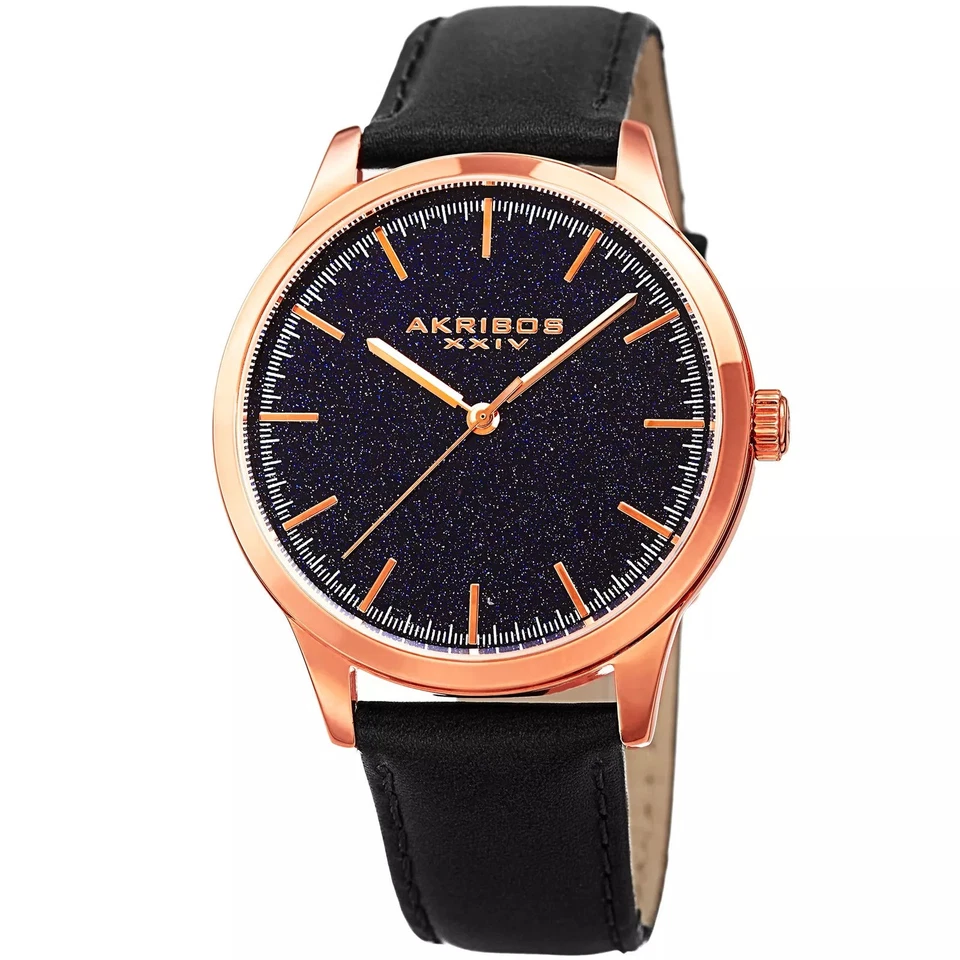 Akribos XXIV IPRG VERSION BU GOLDSTONE DIAL, BK STRAP