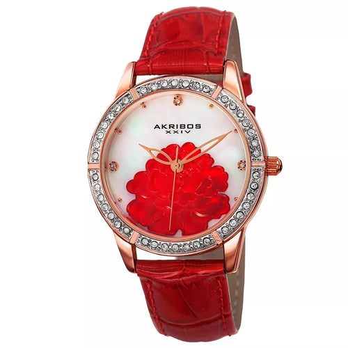 Akribos XXIV Rose Gold Ion Plated Alloy Case on Rose Gold Bracelet, Rose Gold Dial with Rose Gold Tone Hands