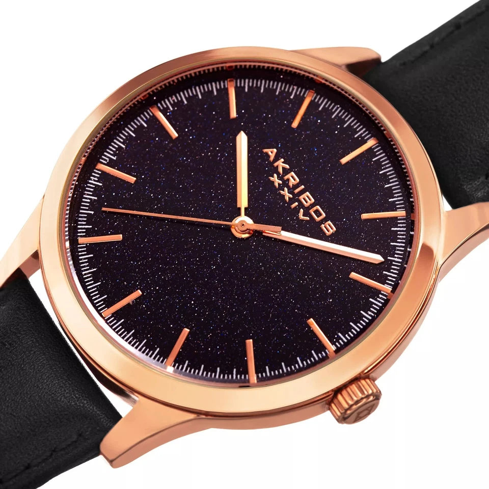 Akribos XXIV IPRG VERSION BU GOLDSTONE DIAL, BK STRAP