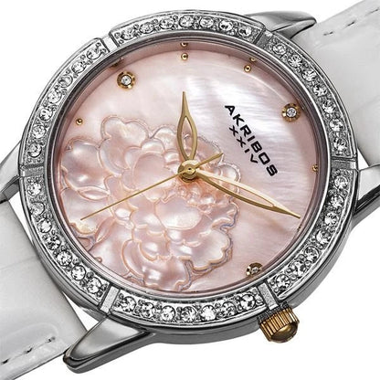 Akribos XXIV Stainless Steel Case on Silver Bracelet, Silver Dial with Black Hands