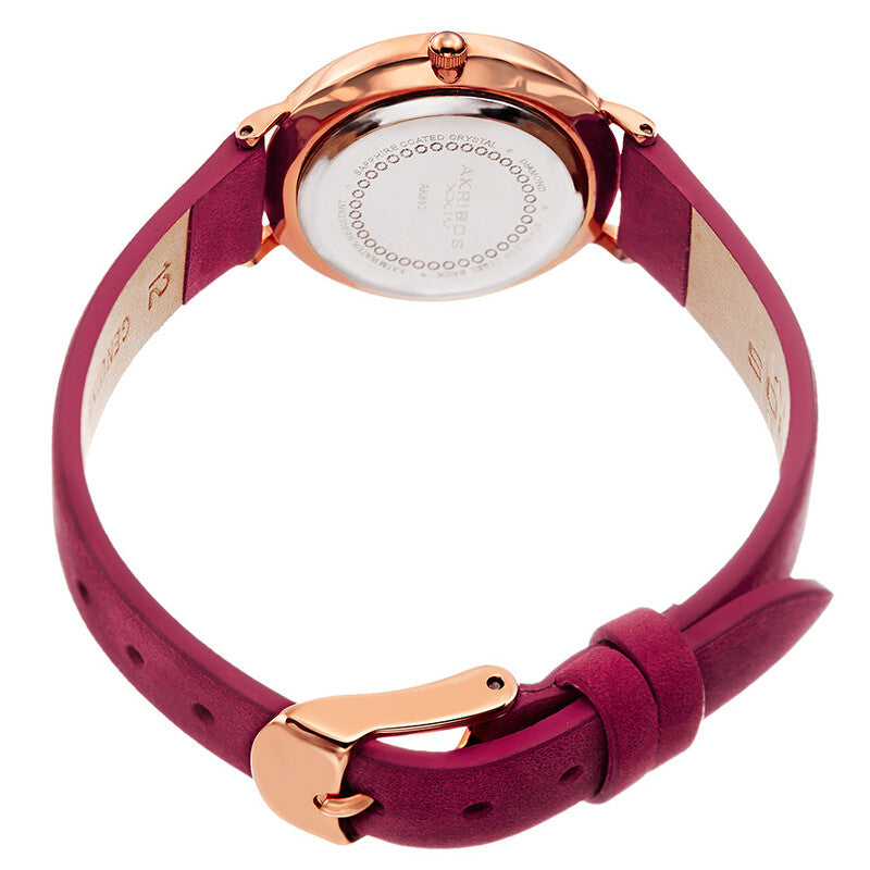 Akribos XXIV Rose Gold Tone Case on Rose Pink Strap, Rose Gold Dial with Rose Gold Tone Hands
