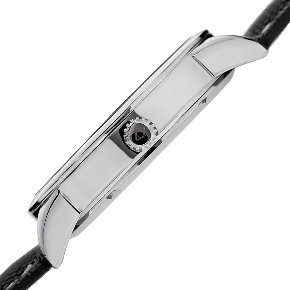Akribos XXIV Silver Tone Case on Black Strap, Black Dial with Black Hands