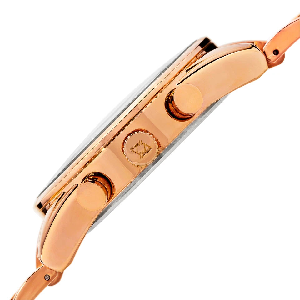 Akribos XXIV Rose Gold Ion Plated Alloy Case on Rose Gold Bracelet, Rose Gold Dial with Rose Gold Tone Hands