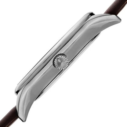 Akribos XXIV Silver Tone Case on Brown Strap, Green Dial with Silver Tone Hands