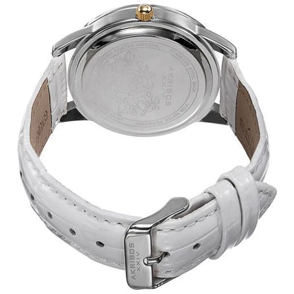 Akribos XXIV Stainless Steel Case on Silver Bracelet, Silver Dial with Black Hands