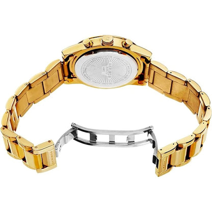 Akribos XXIV Gold Tone Case on Yellow Gold Bracelet, Champagne Dial with Gold Tone Hands