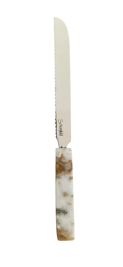 Agate Challah Knife – Luxury Bread Knife for Shabbos & Yom Tov | Unique Natural Handle