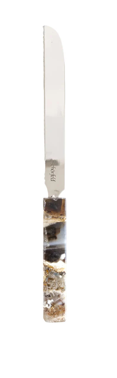 Agate Challah Knife – Luxury Bread Knife for Shabbos & Yom Tov | Unique Natural Handle