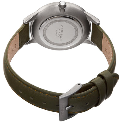 Akribos XXIV Quartz Green Dial Green Leather Ladies Watch