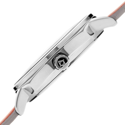 Akribos XXIV Silver Tone Case on Orange Strap, Silver Dial with Gunmetal Tone Hands