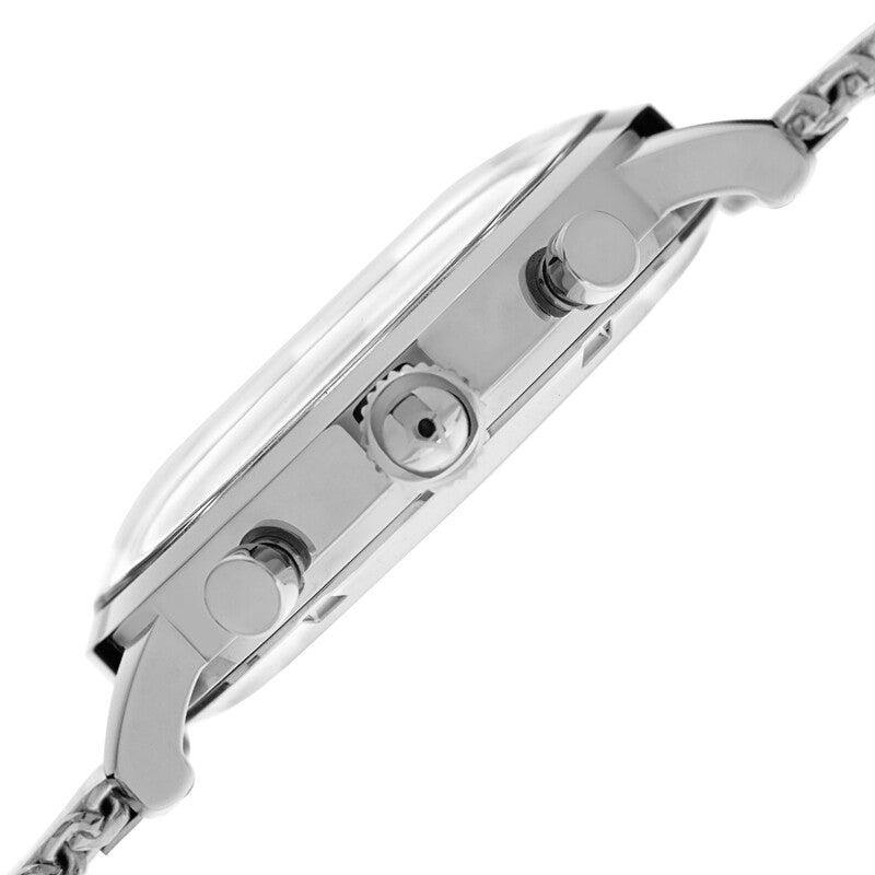 Akribos XXIV Silver Tone Case on Silver Tone Mesh Bracelet, Blue Dial with Silver Hands