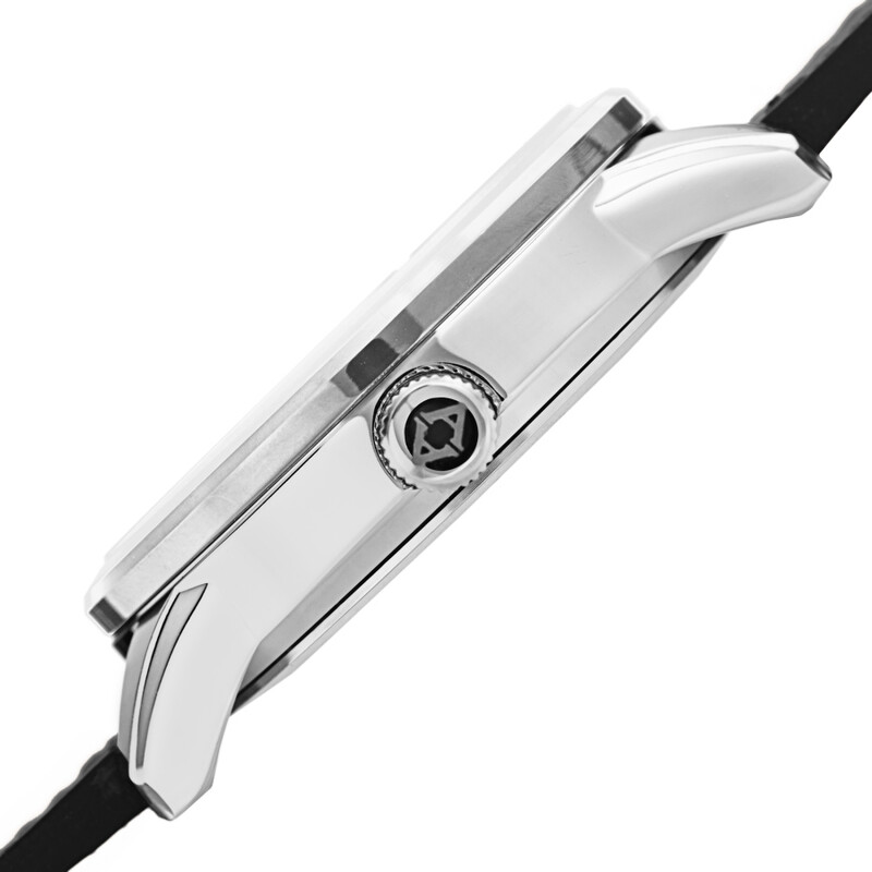 Akribos XXIV Ion Plated Silver Case, Black and Yellow Dial, Black Strap