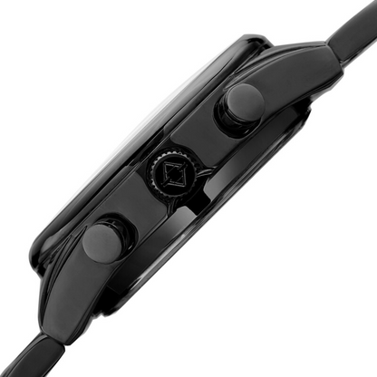 Akribos XXIV Ion Plated Black SMART Watch, with Black Dial, on a Black Plated Stainless Steel Link Bracelet