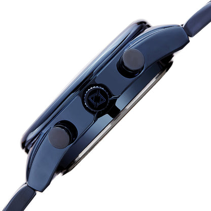 Akribos XXIV Ion Plated Blue SMART Watch, with Blue Dial, on a Blue Plated Stainless Steel Link Bracelet
