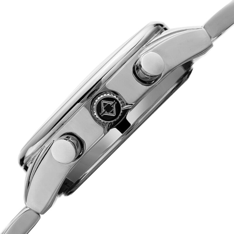Akribos XXIV Ion Plated Silver Tone SMART Watch, with Blue Dial, on a Silver Tone Stainless Steel Link Bracelet