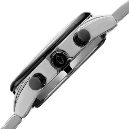 Akribos XXIV Ion Plated Two Tone Black and Silver SMART Watch, with Black Dial, on a Two Tone Stainless Steel Link Bracelet