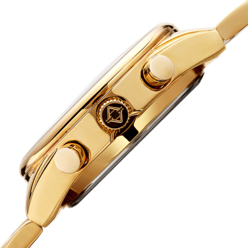 Akribos XXIV Ion Plated Gold Tone SMART Watch, with Black Dial, on a Gold Stainless Steel Link Bracelet