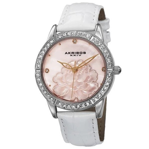 Akribos XXIV Stainless Steel Case on Silver Bracelet, Silver Dial with Black Hands