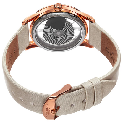 Akribos XXIV Rose Gold Ion Plated Alloy Case on Rose Gold Bracelet, White Dial with Rose Gold Tone Hands