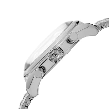 Akribos XXIV Silver Ion Plated Alloy Case on Silver Bracelet, Silver Dial with Black and Silver Tone Hands