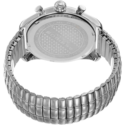 Akribos XXIV Silver Ion Plated Alloy Case on Silver Bracelet, Silver Dial with Black and Silver Tone Hands