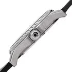Akribos XXIV Silver Tone Case on Black Strap, Black  Dial with Black and Orange Hands