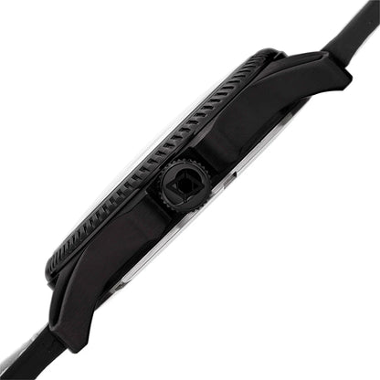 Akribos XXIV Black Case on Black Strap, Black Dial with Black and White Hands