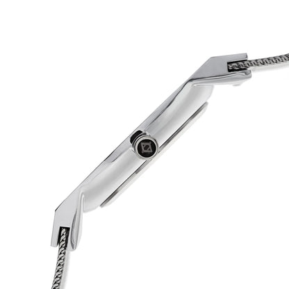 Akribos XXIV Silver Tone Case on Silver Bracelet, Blue Dial with Silver Tone Hands