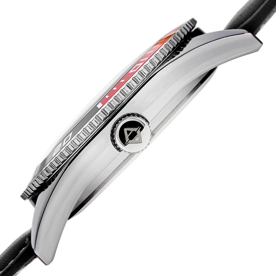 Akribos XXIV Silver Tone Case on Black Strap, Silver Dial with Silver Tone Hands