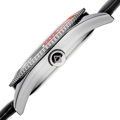 Akribos XXIV Silver Tone Case on Black Strap, Silver Dial with Silver Tone Hands
