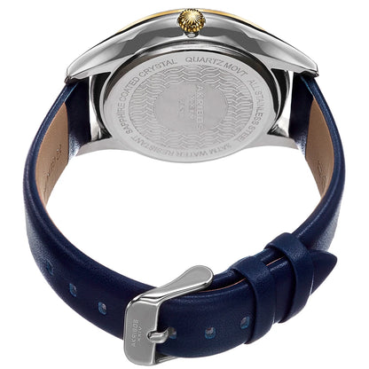 Akribos XXIV Two Tone Case on Blue Strap, Blue Dial with Gold Tone Hands