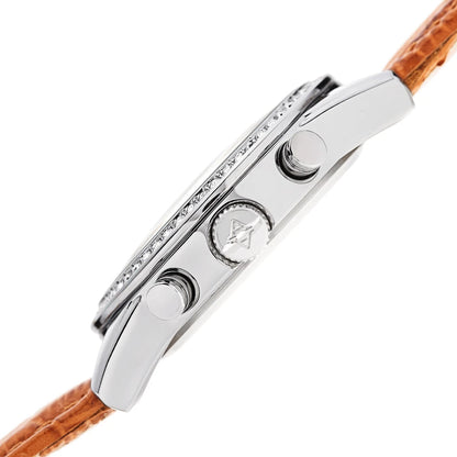 Akribos XXIV Silver Tone Case on Cognac Strap, Silver Dial with Silver Tone Hands